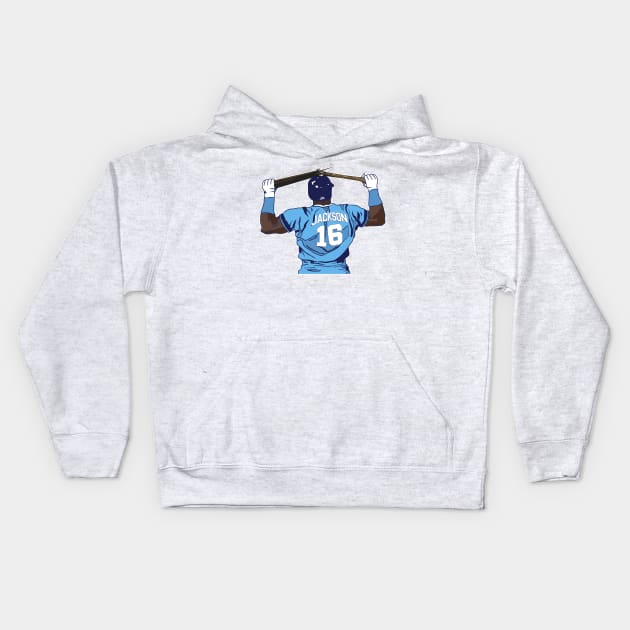 Bo Jackson Bat Break Kids Hoodie by darklordpug